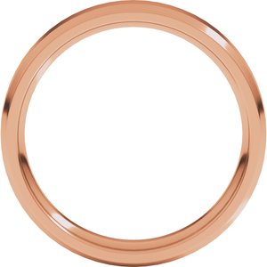 18K Yellow Or White Or Rose Gold Beveled-Edge Comfort-Fit Flat Band