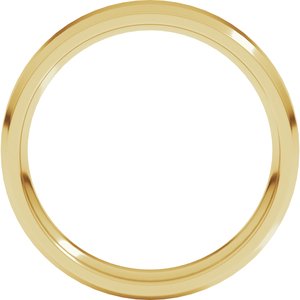18K Yellow Or White Or Rose Gold Beveled-Edge Comfort-Fit Flat Band