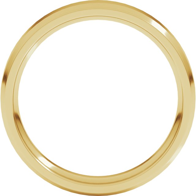 14K Yellow Or White Gold Or Platinum Or Sterling Silver Or Palladium Standard Weight Beveled-Edge Comfort-Fit Band