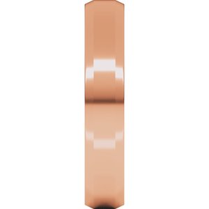 18K Yellow Or White Or Rose Gold Beveled-Edge Comfort-Fit Flat Band