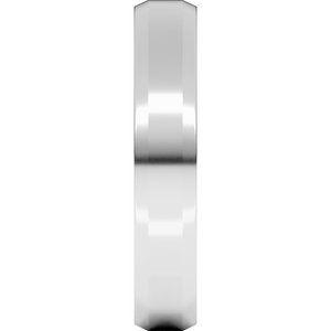 18K Yellow Or White Or Rose Gold Beveled-Edge Comfort-Fit Flat Band