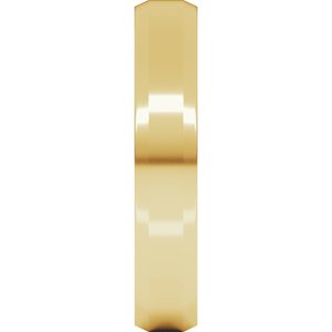 18K Yellow Or White Or Rose Gold Beveled-Edge Comfort-Fit Flat Band