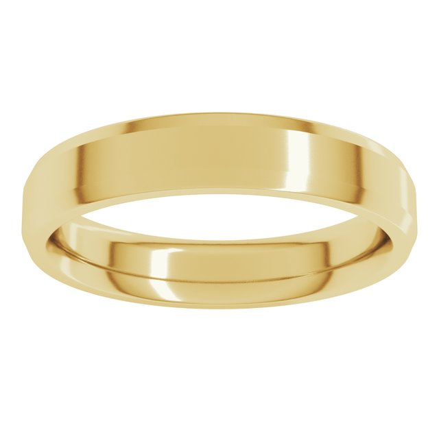 14K Yellow Or White Gold Or Platinum Or Sterling Silver Or Palladium Standard Weight Beveled-Edge Comfort-Fit Band