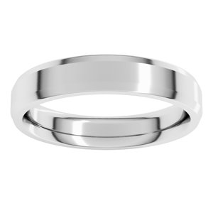 18K Yellow Or White Or Rose Gold Beveled-Edge Comfort-Fit Flat Band