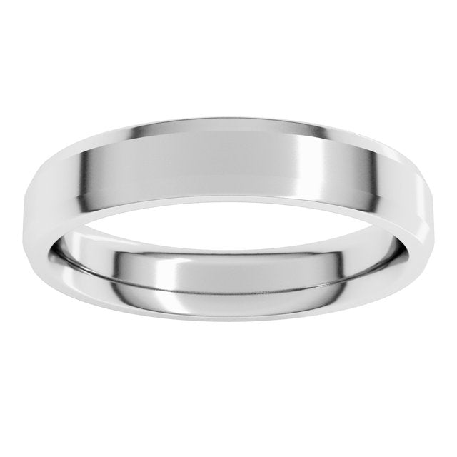 14K Yellow Or White Gold Or Platinum Or Sterling Silver Or Palladium Standard Weight Beveled-Edge Comfort-Fit Band