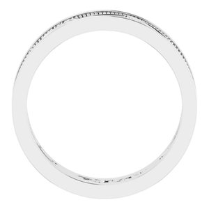 10K White Gold  6.4 Mm Polished Floral Band Size 11.5