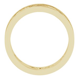 14K Yellow Gold 6.4 Mm Polished Floral Band Size 8
