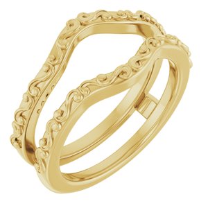 14K Yellow Gold Polished Vintage-Inspired Ring Guard Size 7