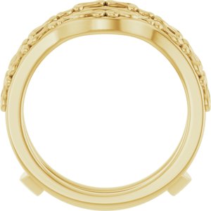 14K Yellow Gold Polished Vintage-Inspired Ring Guard Size 7