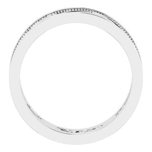 10K White Gold  6.4 Mm Polished Floral Band Size 7.5
