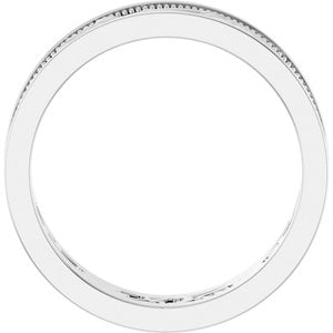 14K White Gold 6.4 Mm Polished Floral Band Size 10