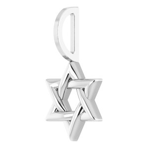 14K White Gold 19.6 X 10.4 Mm Polished Star Of David Pendant