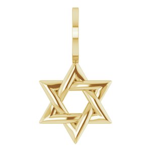 14K Yellow Gold 19.6 X 10.4 Mm Polished Star Of David Pendant