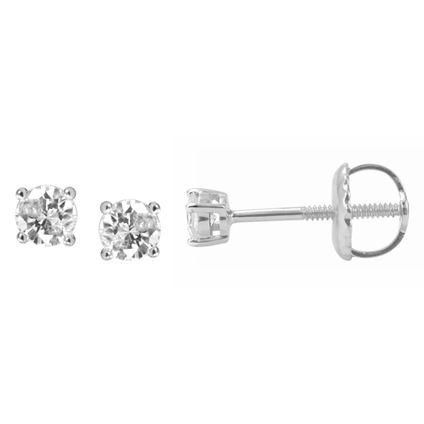 10K White Gold 0.14-0.16 Cttw Diamond Earring