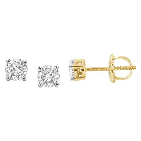 10K Yellow Gold 0.28- 0.32 Cttw Diamond Earring