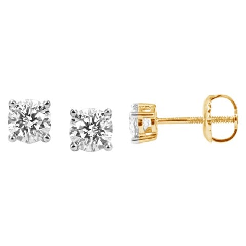 14K Yellow Gold 0.46- 0.54 Cttw Diamond Earring