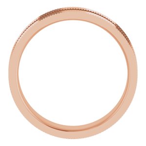 14K Rose Gold 6 Mm Polished Knurled Patterned Wedding Band Size 10