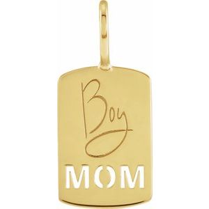 14K Yellow Gold Boy Mom 22.97 X 10.47 Mm Polished Boy Mom Pendant