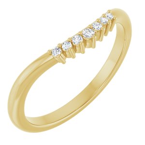 14K Yellow Gold Round 1.5 Mm Polished .06 Ct Natural Diamond Contour Band Size 7