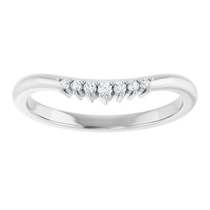 14K White Gold Round 1.5 Mm Polished .06 Ct Natural Diamond Contour Band Size 7
