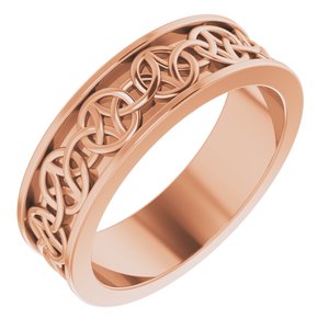 18K Yellow Or White Or Rose Gold 5 mm Celtic-Inspired Flat Band