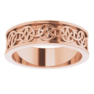 10K Yellow Or White Or Rose Gold Celtic-Inspired Flat Band