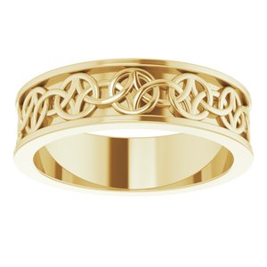 18K Yellow Or White Or Rose Gold 5 mm Celtic-Inspired Flat Band
