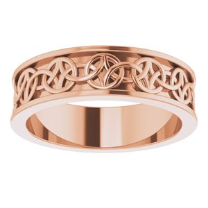 10K Yellow Or White Or Rose Gold Celtic-Inspired Flat Band