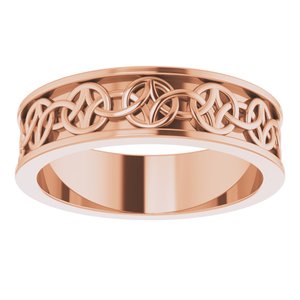 10K Yellow Or White Or Rose Gold Celtic-Inspired Flat Band