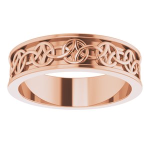 10K Yellow Or White Or Rose Gold Celtic-Inspired Flat Band