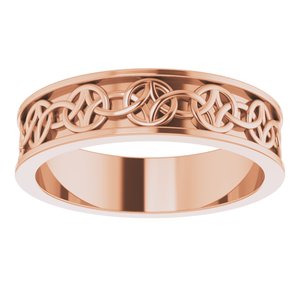 18K Yellow Or White Or Rose Gold 5 mm Celtic-Inspired Flat Band