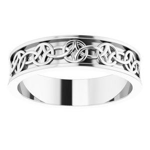 Continuum Sterling Silver 5 mm Celtic-Inspired Flat Band