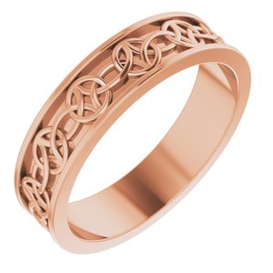18K Yellow Or White Or Rose Gold 5 mm Celtic-Inspired Flat Band