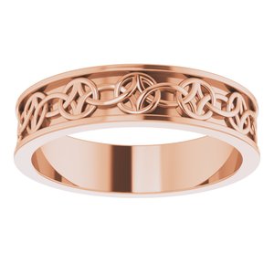 14K Yellow Or White Or Rose Gold Or Sterling Silver Or Platinum Celtic-Inspired Flat Band