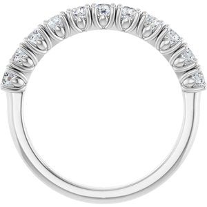 14K White Gold Natural Diamond Round 2.5 Mm Polished 5/8 Ctw Natural Diamond Anniversary Band Size 7