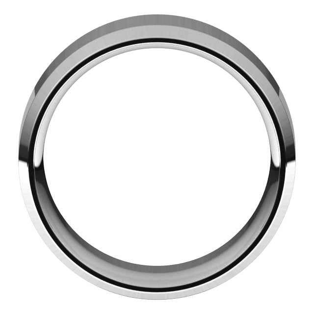 14K Yellow Or White Gold Or Platinum Or Sterling Silver Or Palladium Standard Weight Beveled-Edge Comfort-Fit Band