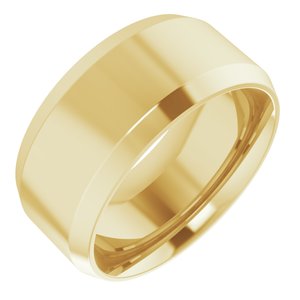 18K Yellow Or White Or Rose Gold Beveled-Edge Comfort-Fit Flat Band