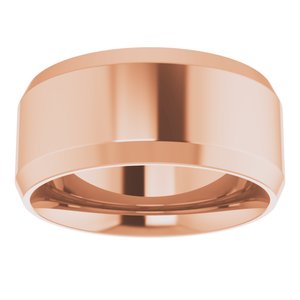 18K Yellow Or White Or Rose Gold Beveled-Edge Comfort-Fit Flat Band