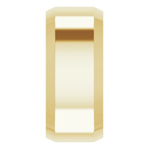 18K Yellow Or White Or Rose Gold Beveled-Edge Comfort-Fit Flat Band