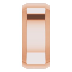 18K Yellow Or White Or Rose Gold Beveled-Edge Comfort-Fit Flat Band
