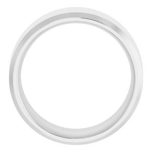 18K Yellow Or White Or Rose Gold Beveled-Edge Comfort-Fit Flat Band
