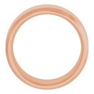 18K Yellow Or White Or Rose Gold Beveled-Edge Comfort-Fit Flat Band