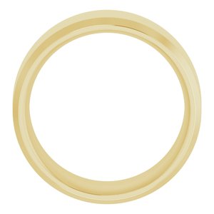 18K Yellow Or White Or Rose Gold Beveled-Edge Comfort-Fit Flat Band