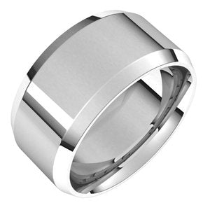 14K Yellow Or White Gold Or Platinum 10 mm Beveled-Edge Comfort-Fit Band