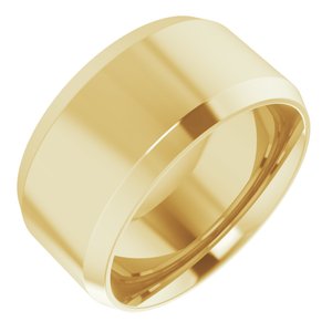 18K Yellow Or White Or Rose Gold Beveled-Edge Comfort-Fit Flat Band