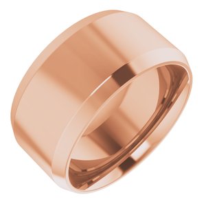 18K Yellow Or White Or Rose Gold Beveled-Edge Comfort-Fit Flat Band
