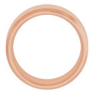 18K Yellow Or White Or Rose Gold Beveled-Edge Comfort-Fit Flat Band