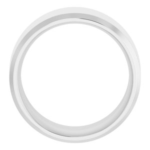 18K Yellow Or White Or Rose Gold Beveled-Edge Comfort-Fit Flat Band