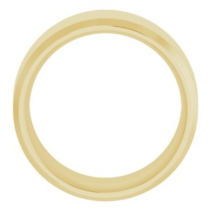 18K Yellow Or White Or Rose Gold Beveled-Edge Comfort-Fit Flat Band