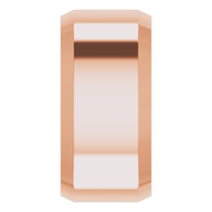 18K Yellow Or White Or Rose Gold Beveled-Edge Comfort-Fit Flat Band